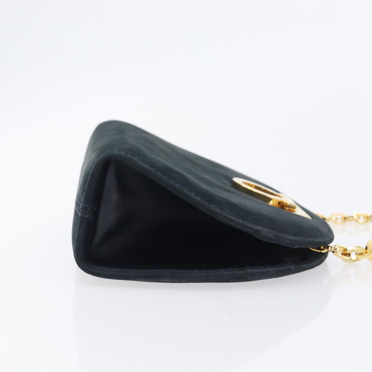 Salvatore Ferragamo Vintage Gancini Chain Suede Black Suede Shoulder Bag Bag (Pre-Owned)