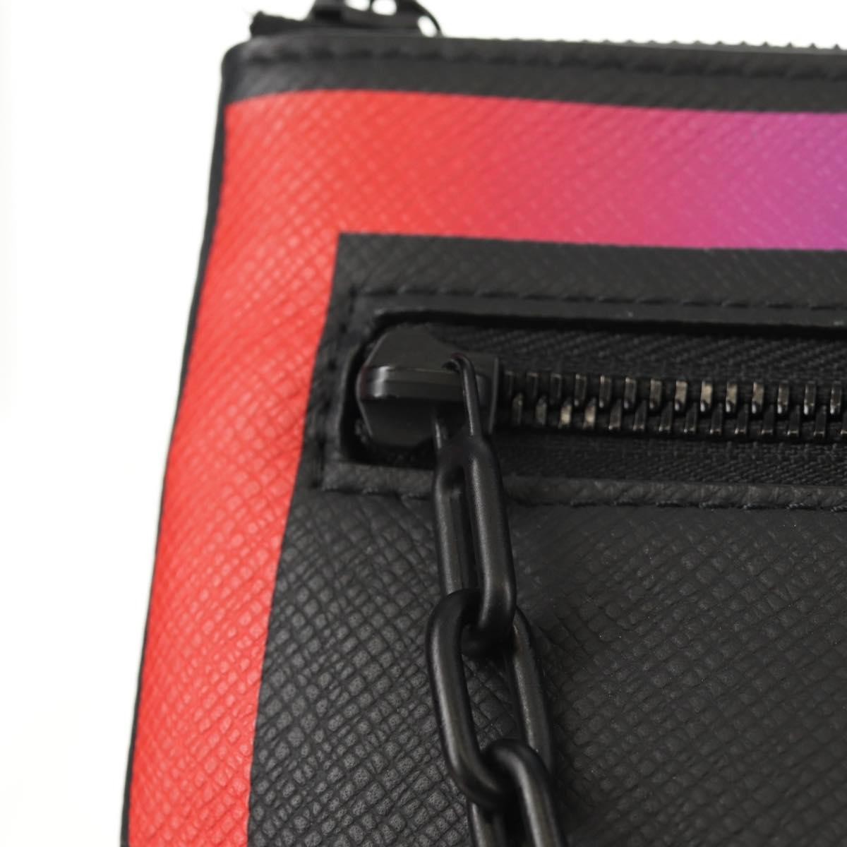 Louis Vuitton Pochette A4 Rainbow Taiga Leather Black Leather Clutche & Pouche Bag (Pre-Owned)