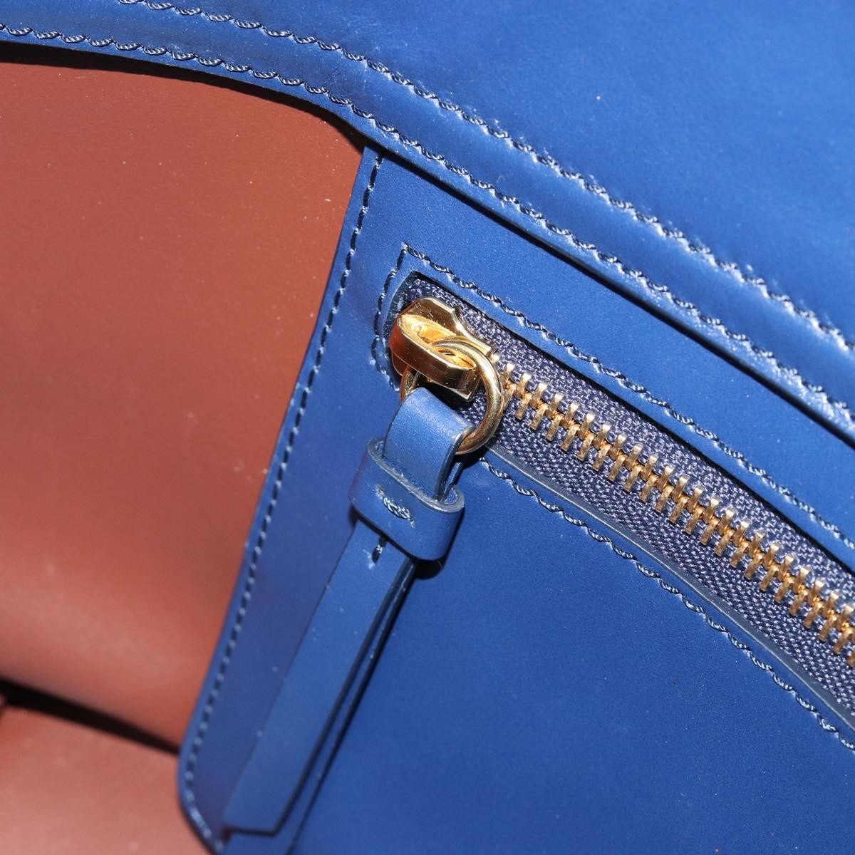 Chloe C Zipped Leather Blue Leather Tote Bag Bag (Pre-Owned)