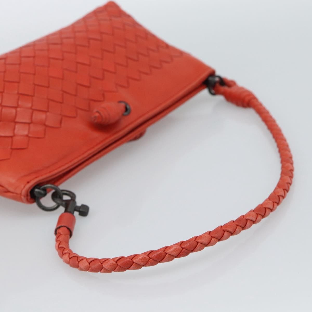 Bottega Veneta Zip Clutch Leather With Intrecciato Snakeskin Detail Red Leather Clutche & Pouche Bag (Pre-Owned)