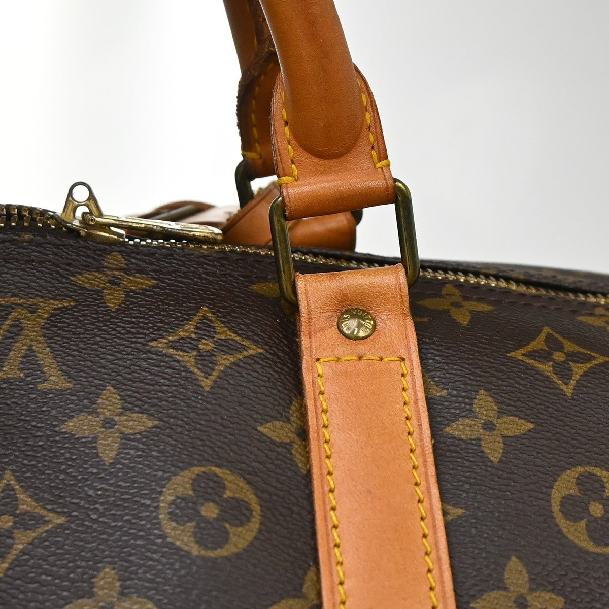 Louis Vuitton Keepall Bandouliere Monogram Canvas Brown Canvas Travel Bag Bag (Pre-Owned)