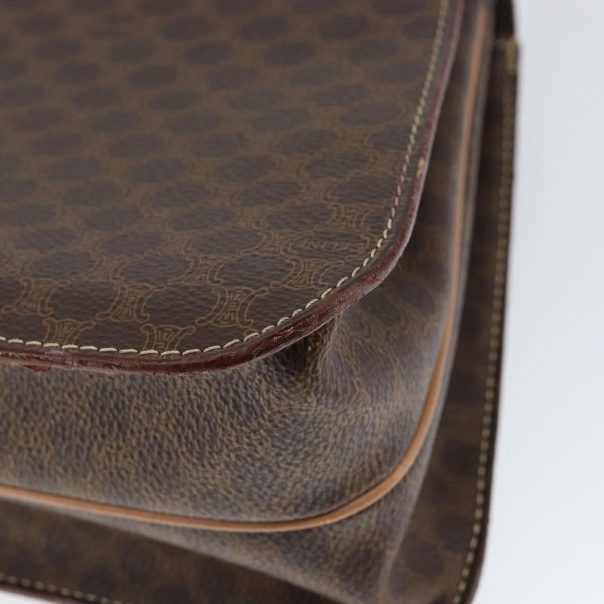 Celine Vintage Macadam Canvas Brown Pvc Handbag (Pre-Owned)