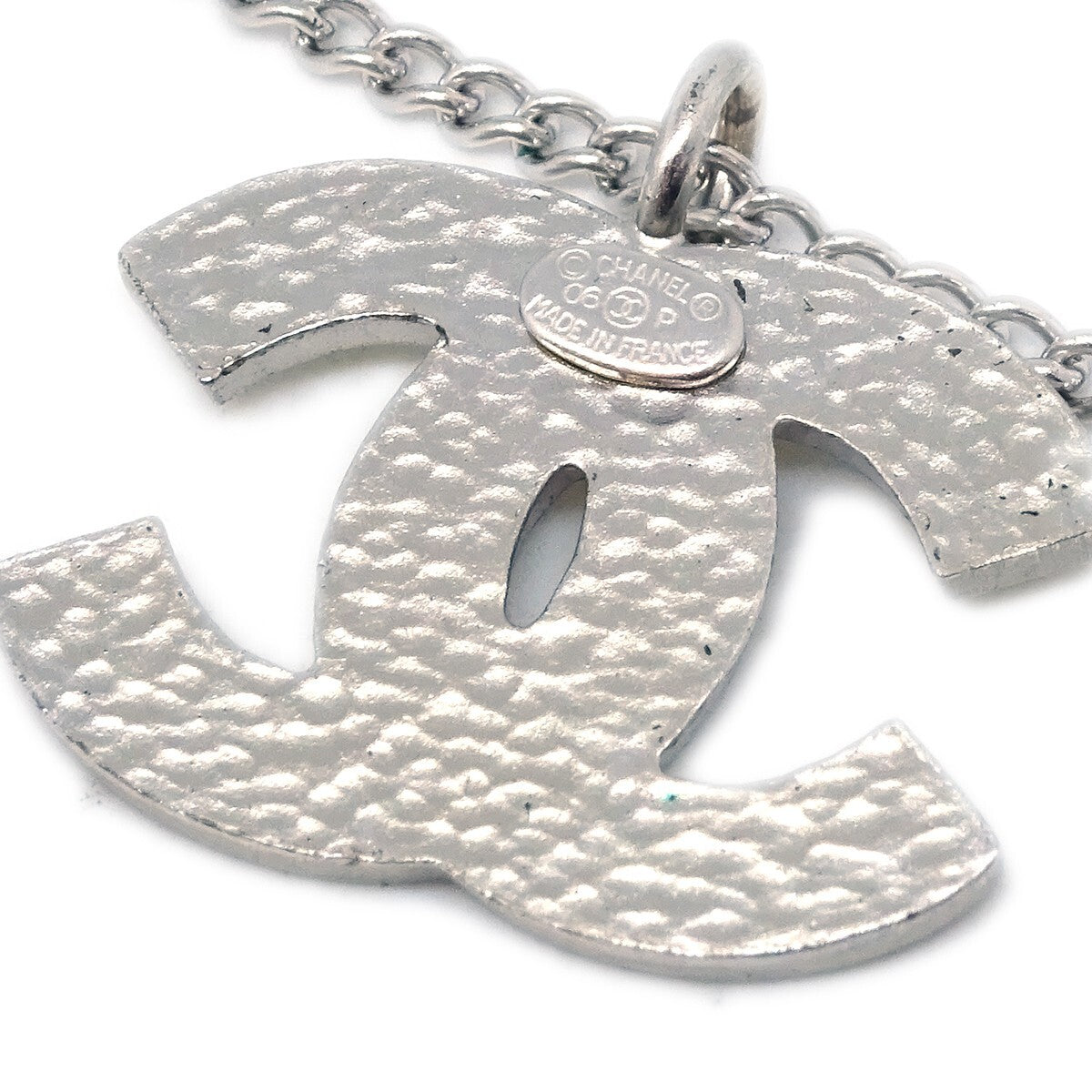 Chanel Cc Logo Pendant Metal Silver Silver_Plated Necklace Jewelry (Pre-Owned)