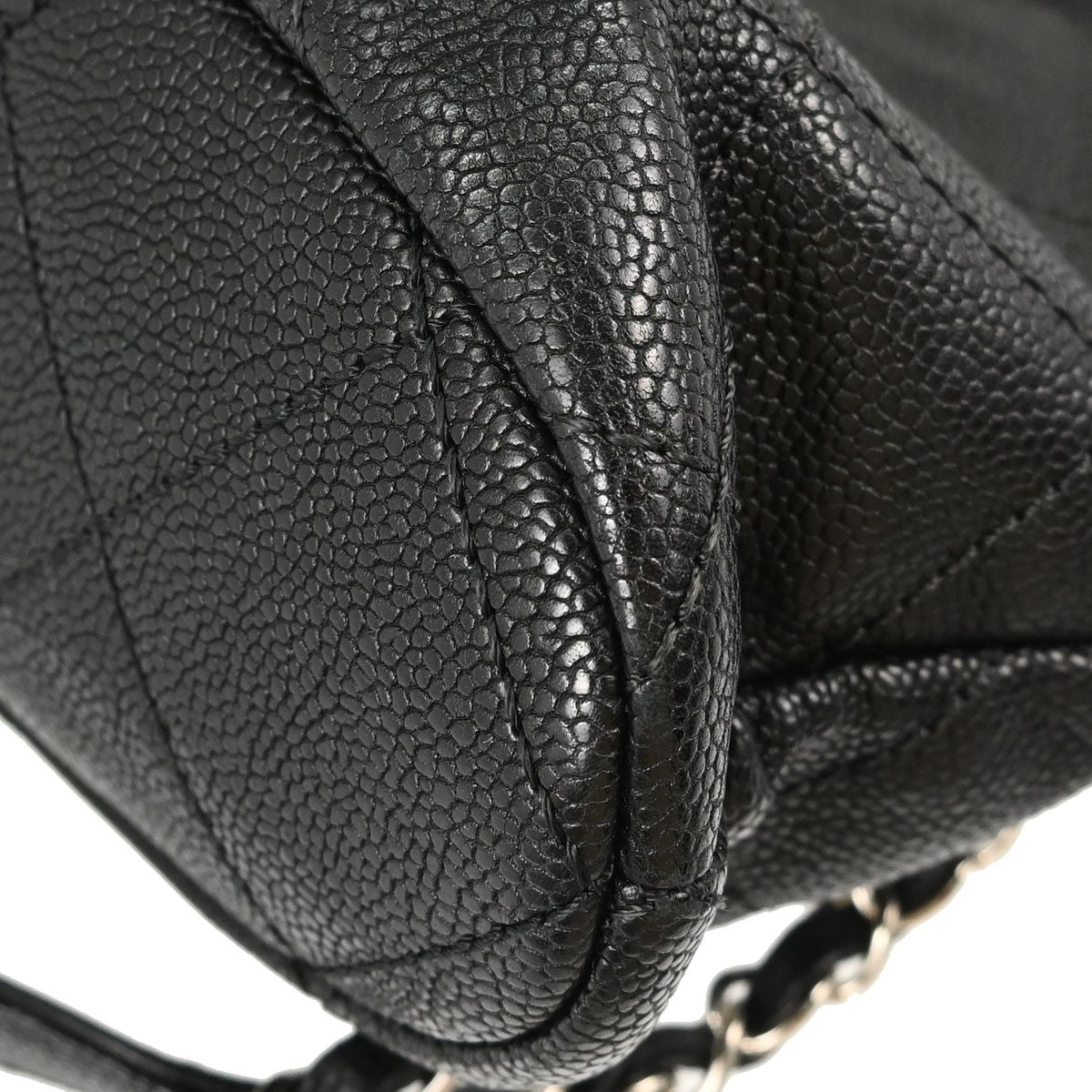 Chanel Timeless Cc Charm Quilted Caviar Black Leather Tote Bag Bag (Pre-Owned)
