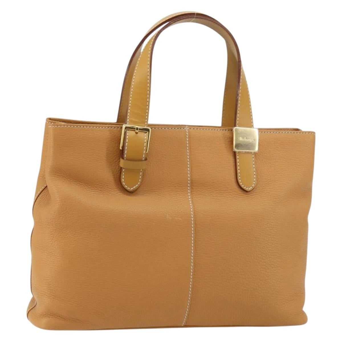Burberry Vintage Leather Beige Leather Tote Bag Bag (Pre-Owned)