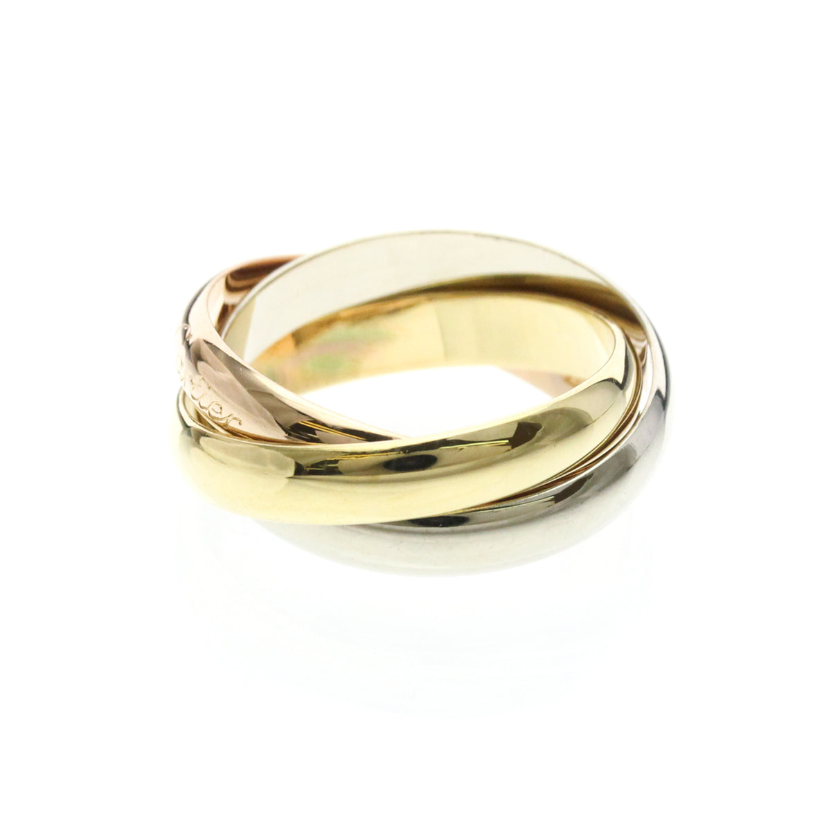 Cartier Trinity 18K Tricolor Gold Gold Gold Ring Jewelry (Pre-Owned)