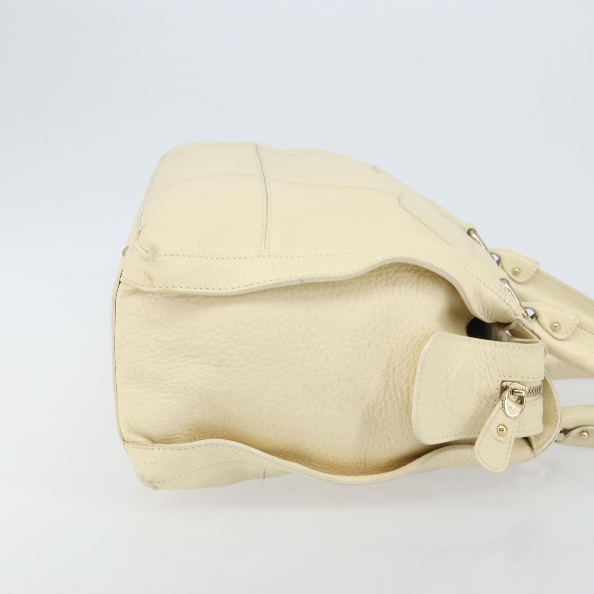 Salvatore Ferragamo Gancini Leather Beige Leather Shoulder Bag Bag (Pre-Owned)