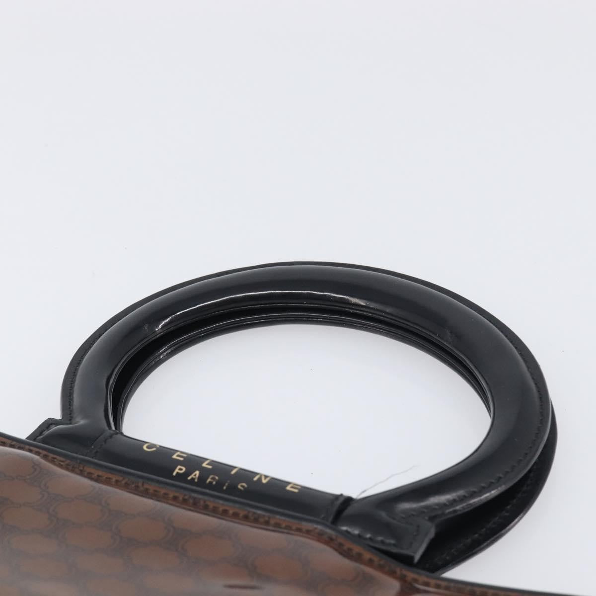 Celine Vintage Macadam Shopper Tote Venyl Brown Canvas Tote Bag Bag (Pre-Owned)