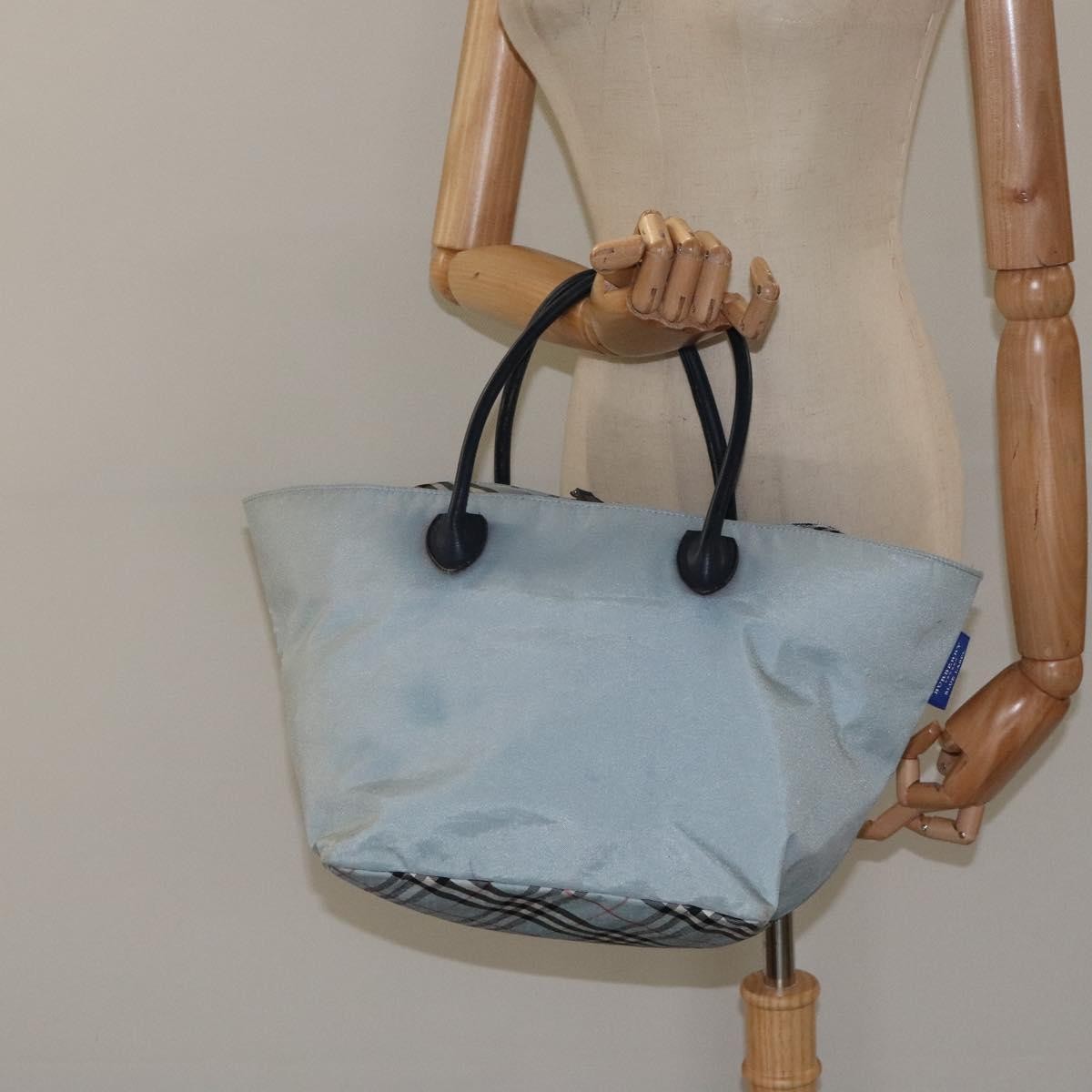 Burberry Nova Check Blue Label Nylon Blue Nylon Handbag (Pre-Owned)