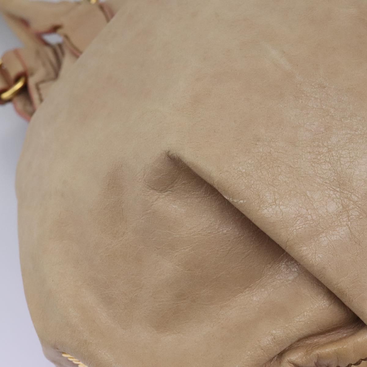 Miu Miu Vitello Beige Leather Handbag (Pre-Owned)