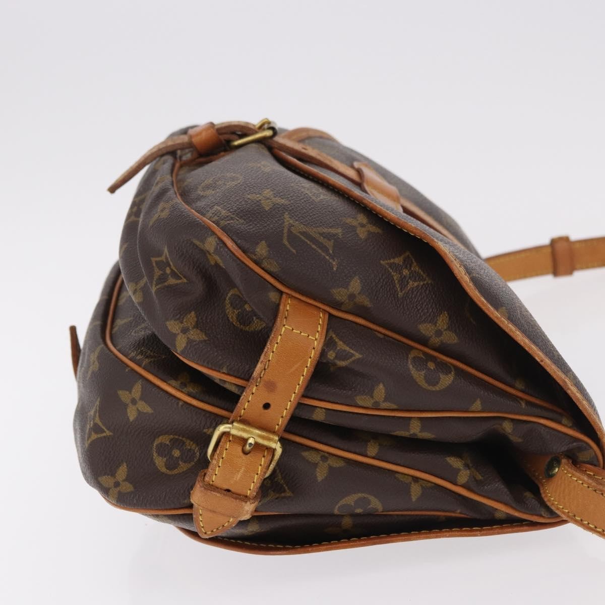 Louis Vuitton Saumur Handbag Monogram Canvas Brown Canvas Handbag (Pre-Owned)