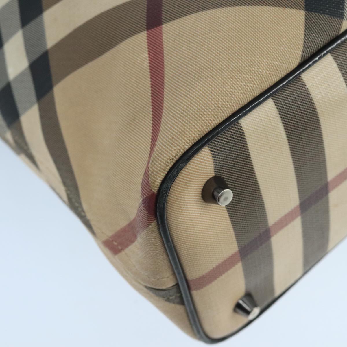 Burberry Nova Check Beige Canvas Tote Bag (Pre-Owned)