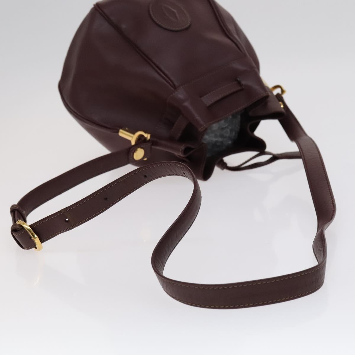 Cartier Must De Cartier Burgundy Leather Shoulder Bag (Pre-Owned)