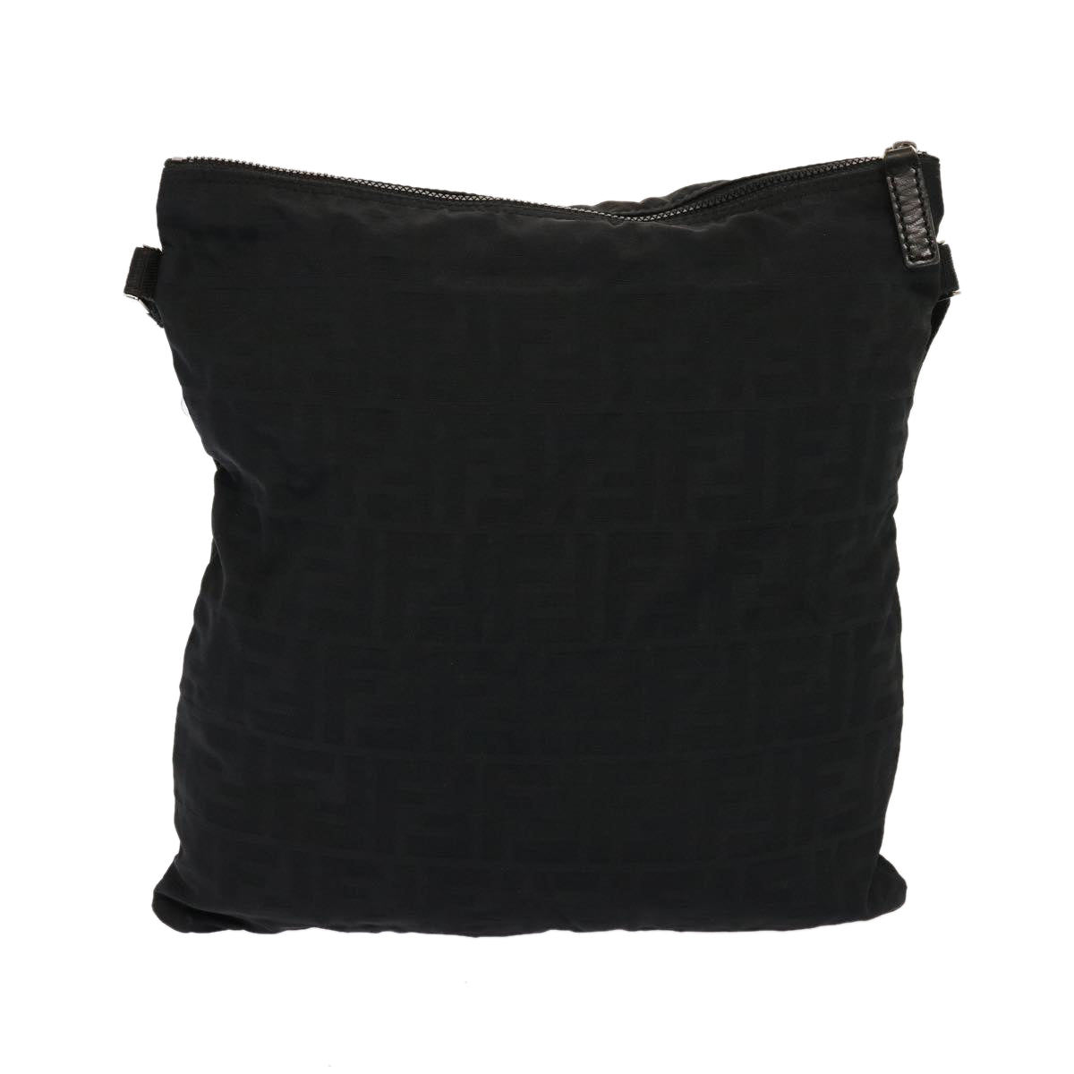 Fendi Zucca Black Canvas Shoulder Bag (Pre-Owned)