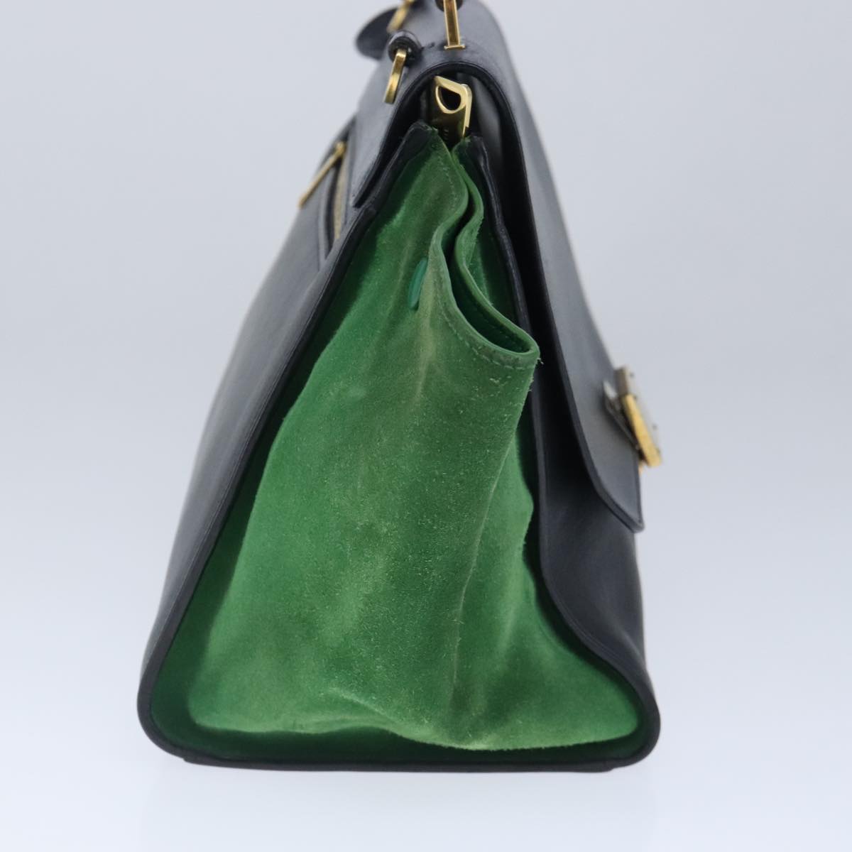 Céline Trapèze Green Suede Handbag (Pre-Owned)