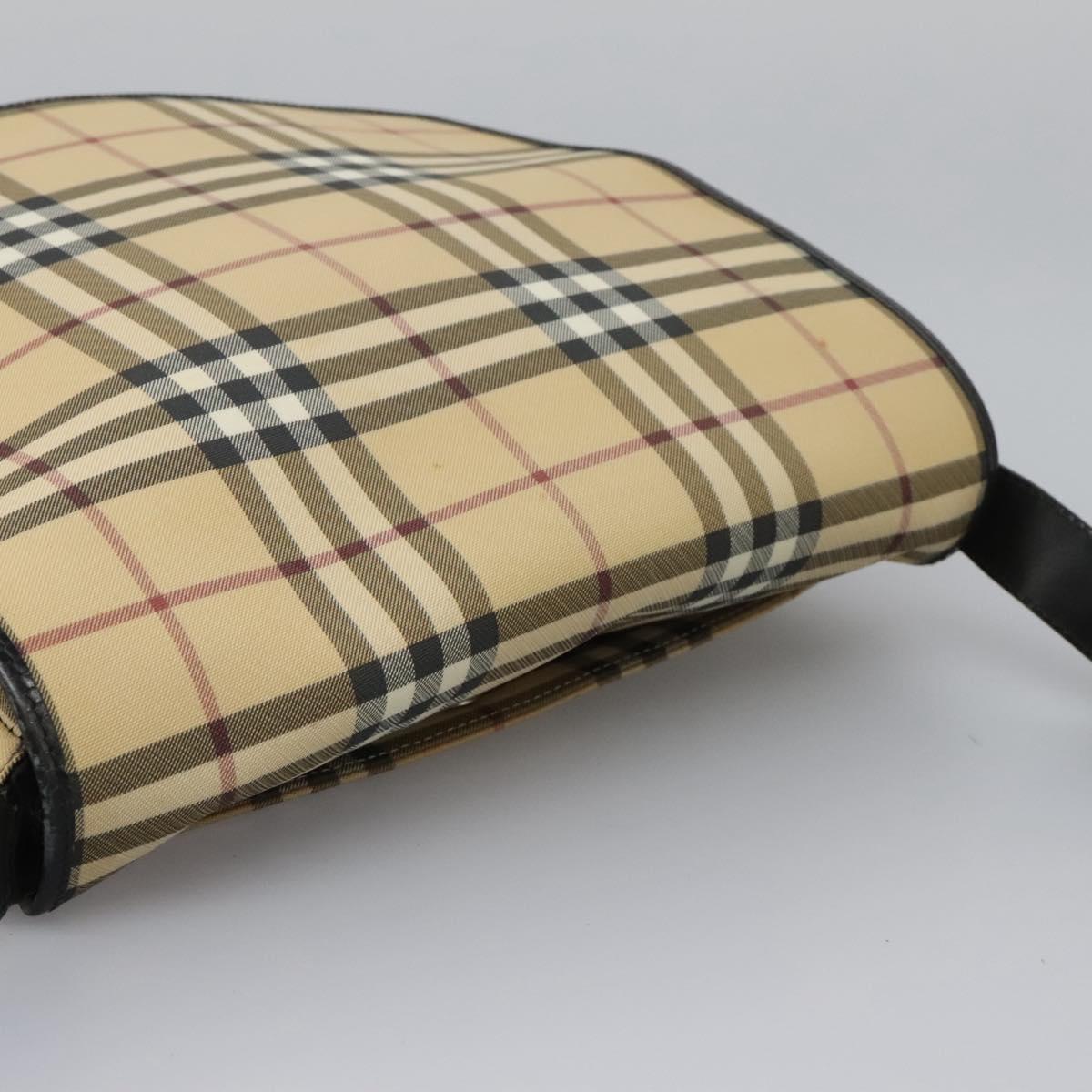 Burberry Nova Check Beige Canvas Shoulder Bag (Pre-Owned)