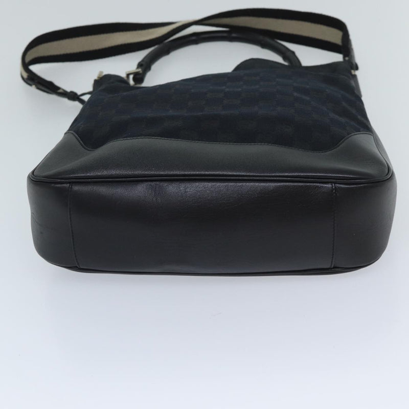 Gucci Bamboo Black Canvas Shoulder Bag (Pre-Owned)