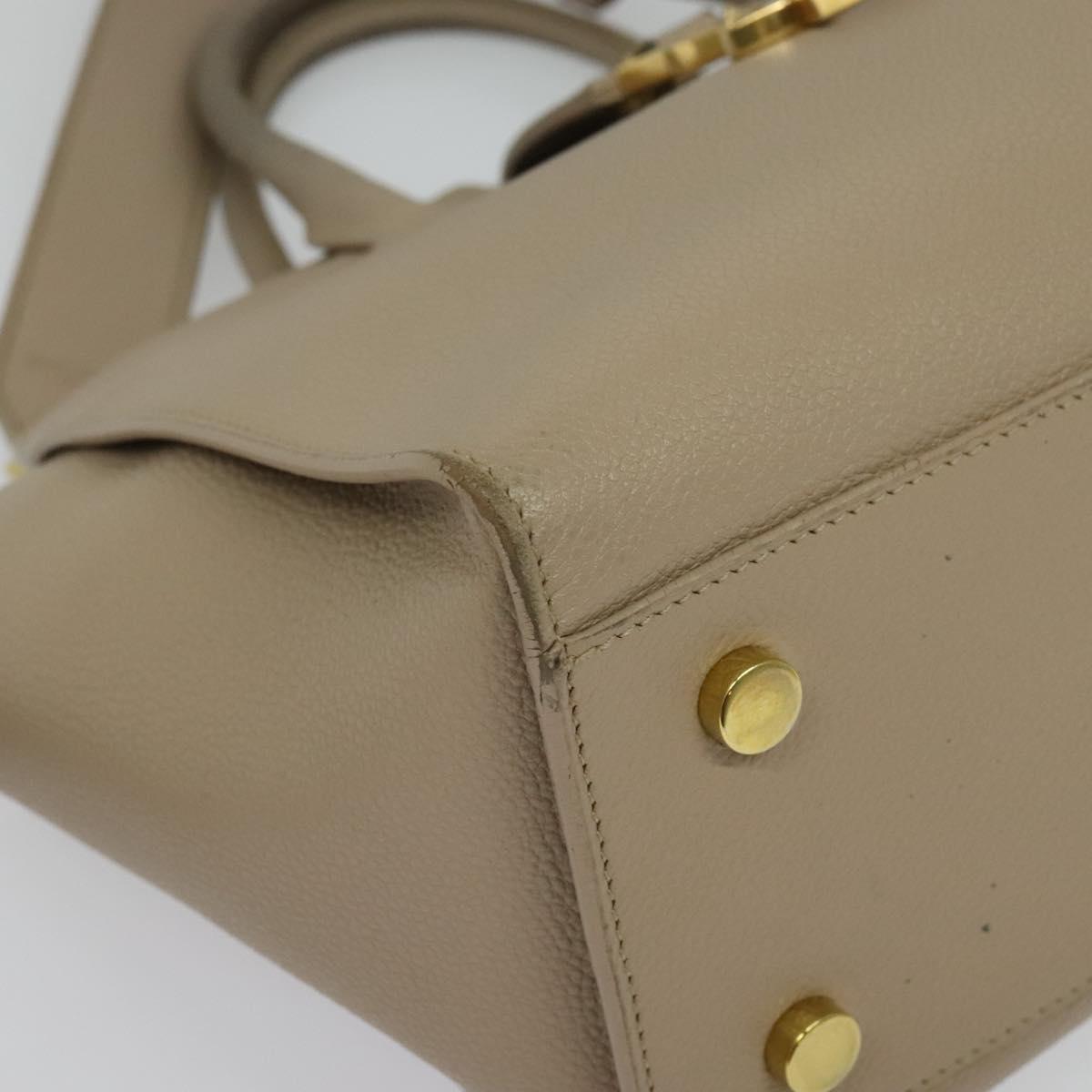 Yves Saint Laurent Downtown Beige Leather Handbag (Pre-Owned)