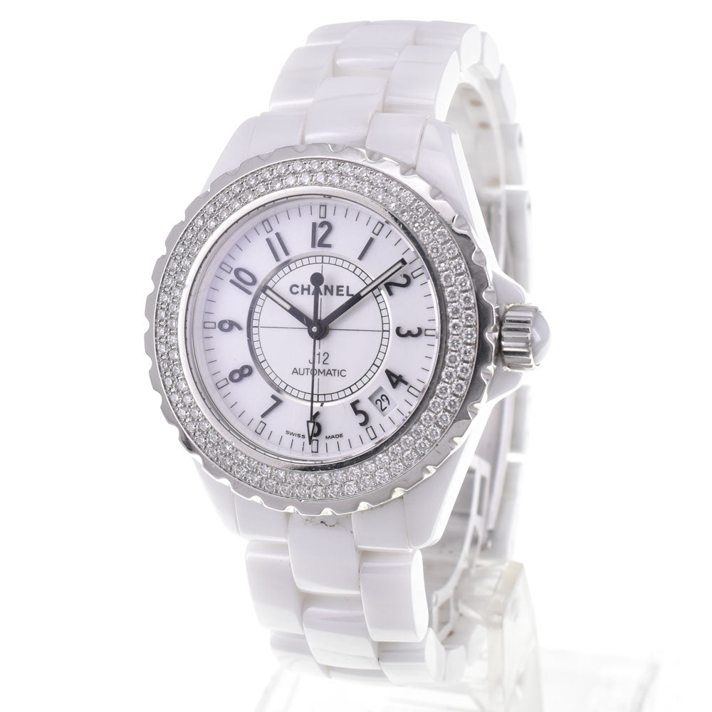 Chanel J12 Automatic Ceramic And Stainless Steel With Diamond Bezel Watch (Pre-Owned)