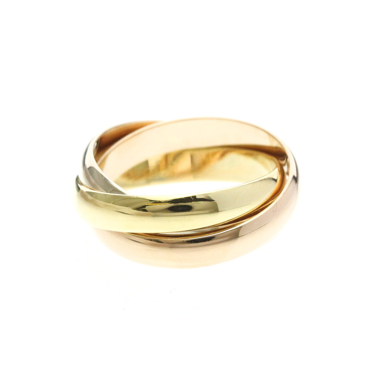 Cartier Trinity 18K Tricolor Gold Gold Gold Ring Jewelry (Pre-Owned)