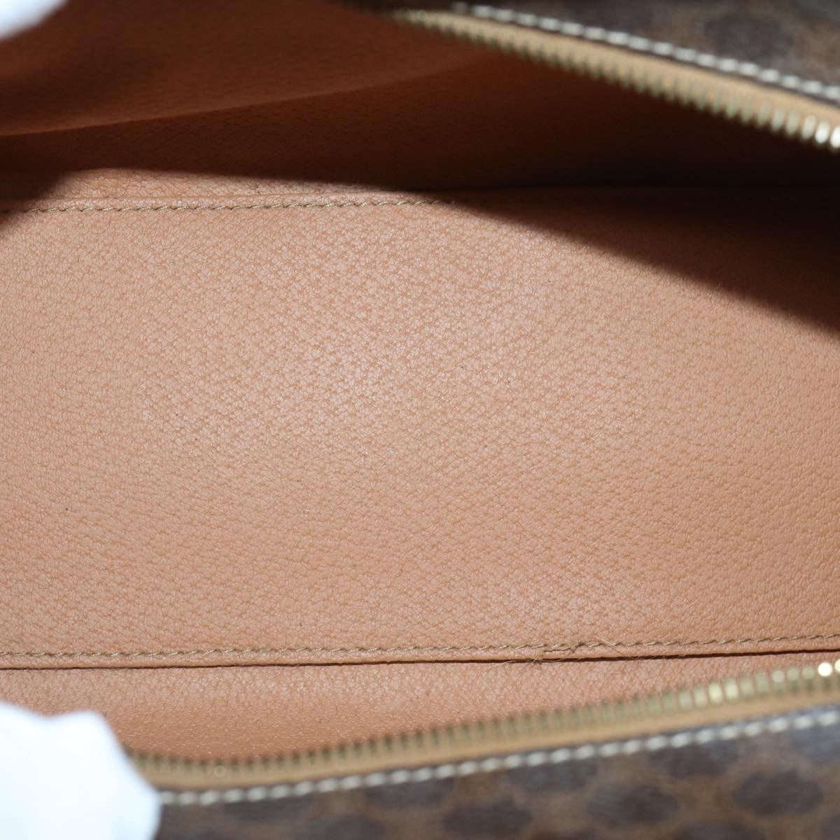 Celine Vintage Macadam Canvas And Leather Brown Canvas Handbag (Pre-Owned)
