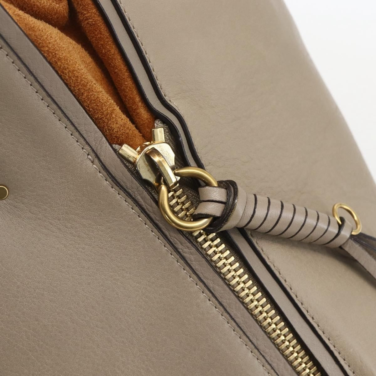 Chloe Milo Shopping Leather Beige Leather Tote Bag Bag (Pre-Owned)