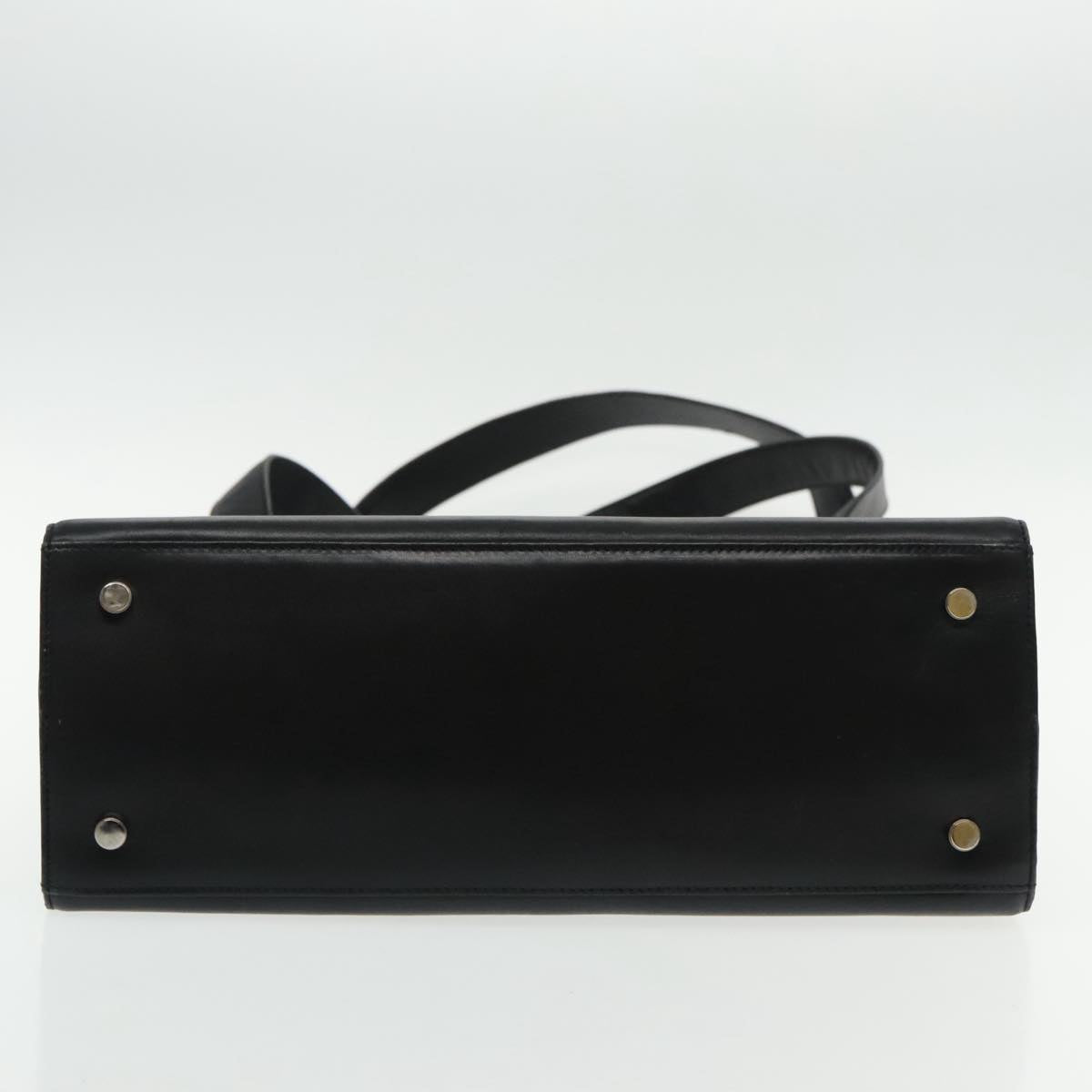 Salvatore Ferragamo Gancini Black Leather Shoulder Bag (Pre-Owned)