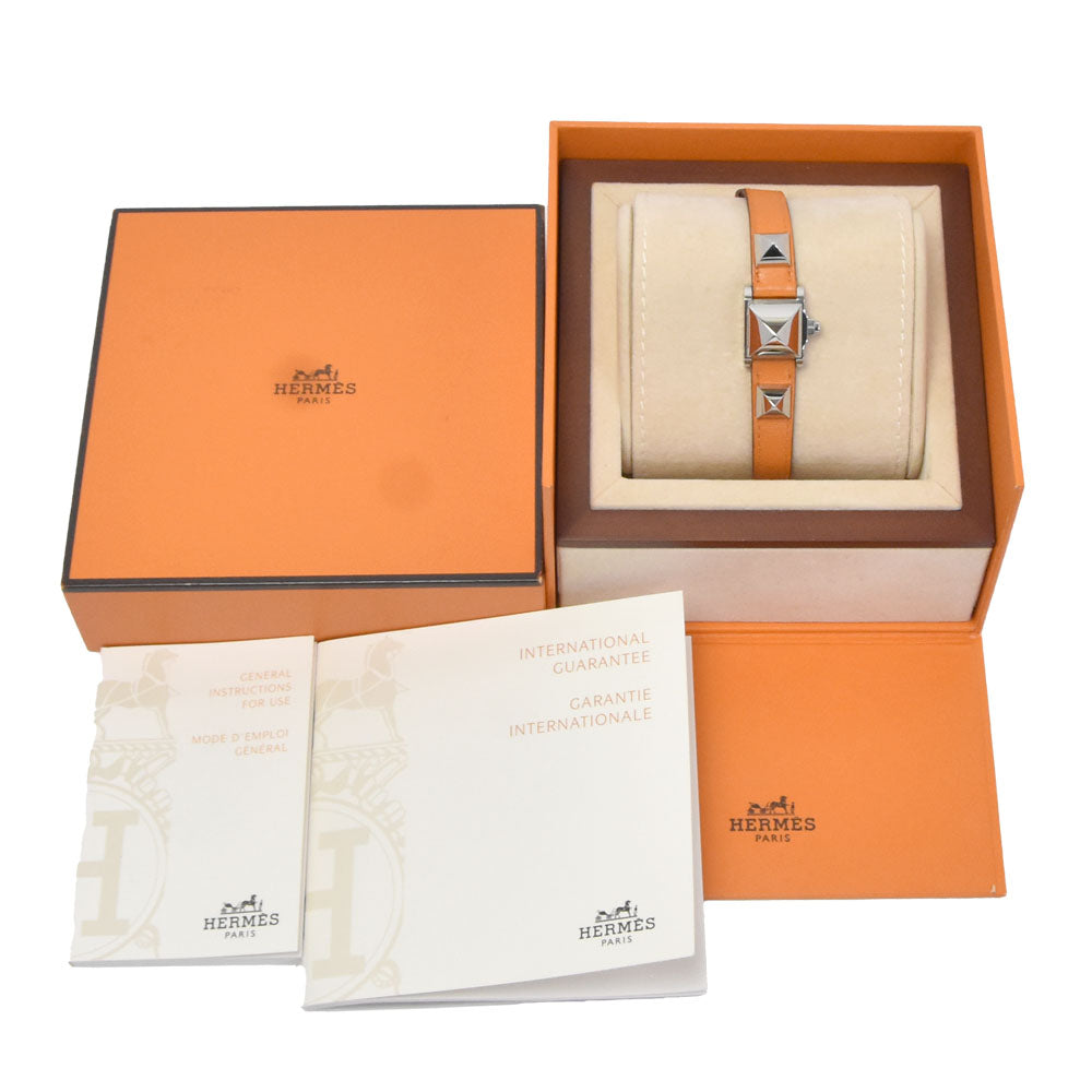 Hermes Medor Quartz Metal And Leather Watch (Pre-Owned)