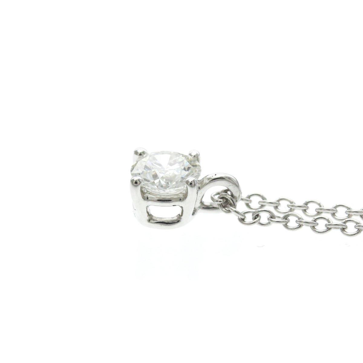 Tiffany & Co. Solitaire Pendant Platinum With Emerald Cut Diamond Silver Platinum Necklace Jewelry (Pre-Owned)