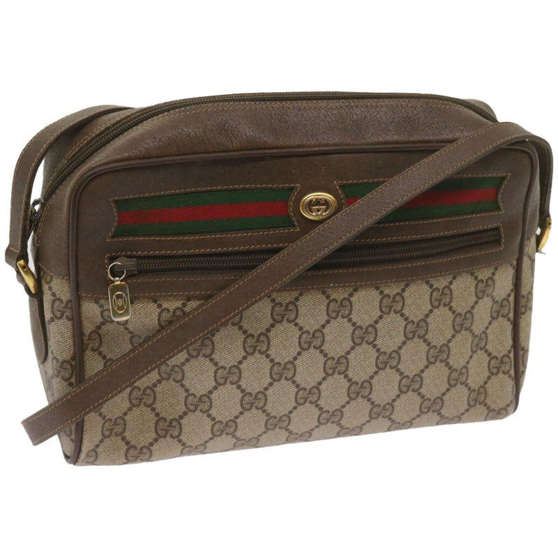 Gucci Ophidia Beige Canvas Shoulder Bag (Pre-Owned)