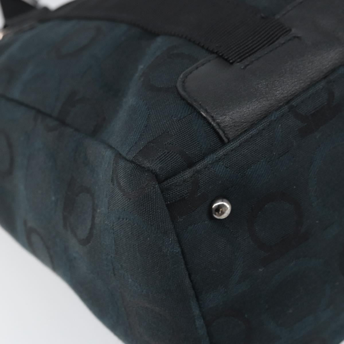 Salvatore Ferragamo Gancini Tote Canvas Navy Canvas Tote Bag Bag (Pre-Owned)