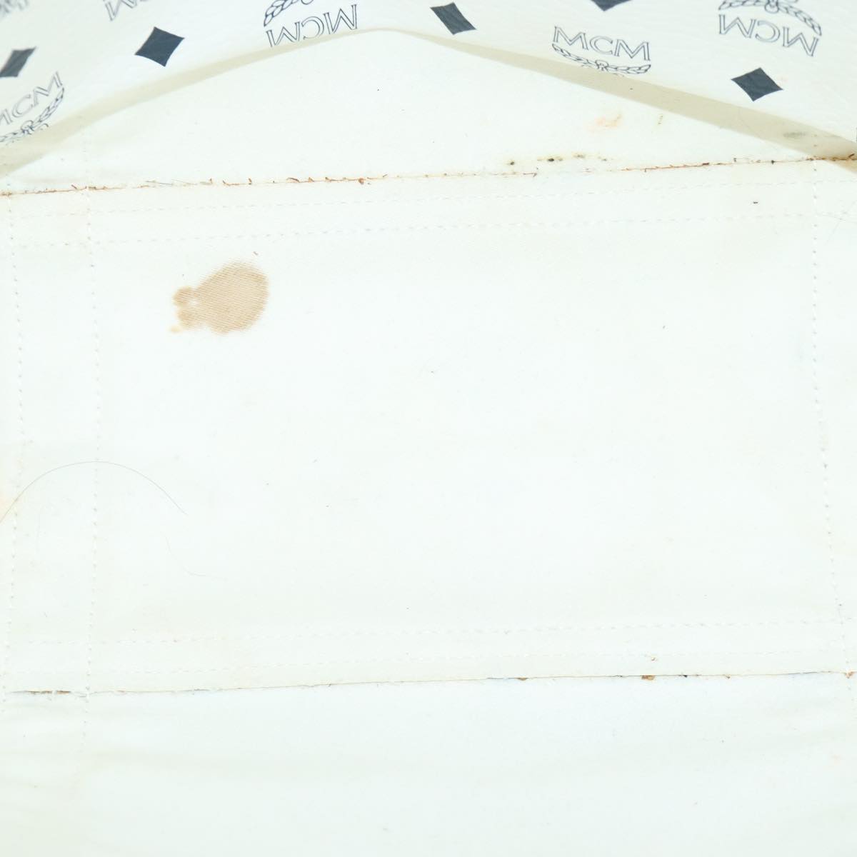 MCM Visetos White Canvas Tote Bag (Pre-Owned)