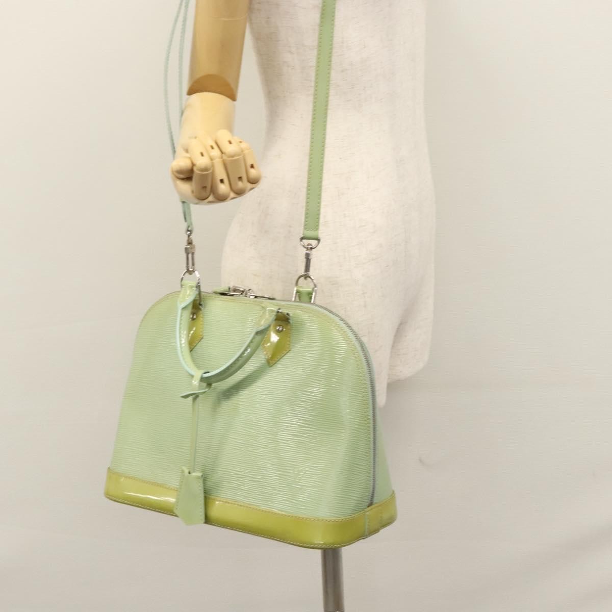 Louis Vuitton Alma Electric Epi Leather Green Patent_Leather Handbag (Pre-Owned)