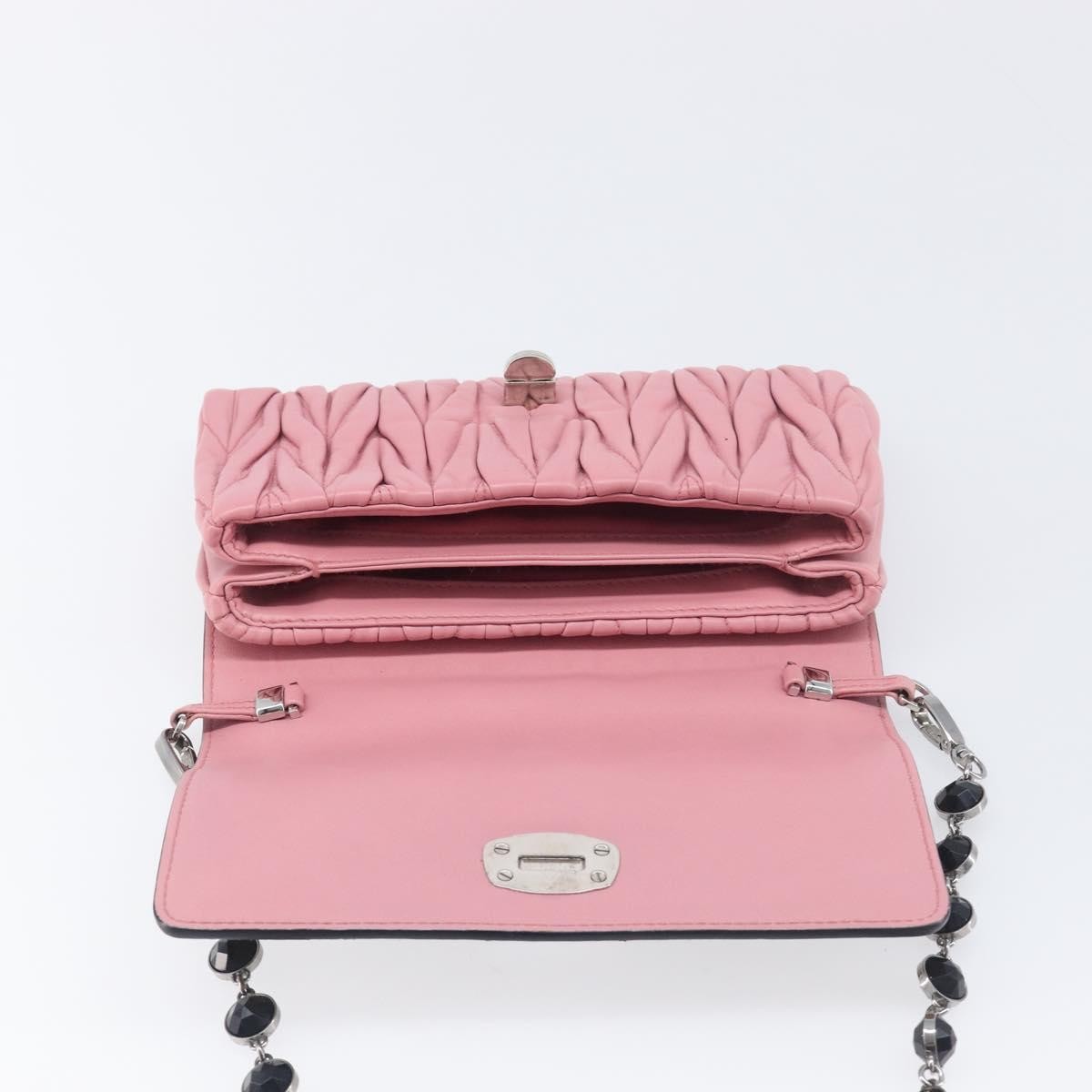 Miu Miu Convertible Flap Haircalf & Matelassé Nappa Leather Pink Calfskin Crossbody Bag Bag (Pre-Owned)