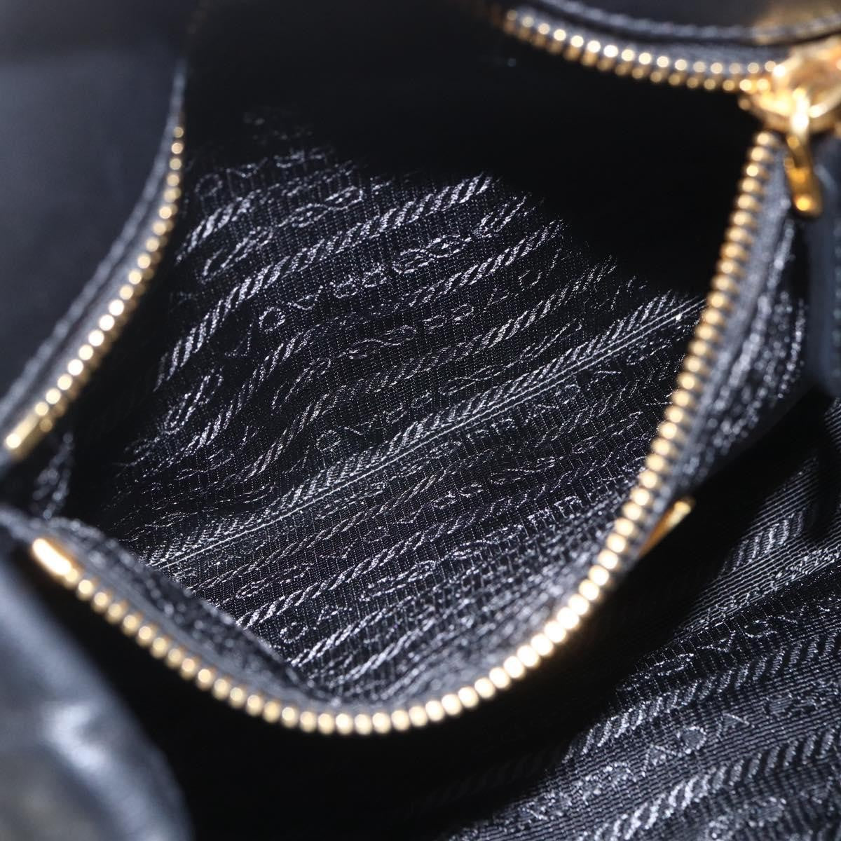 Prada Bow Tote Leather Black Leather Tote Bag Bag (Pre-Owned)