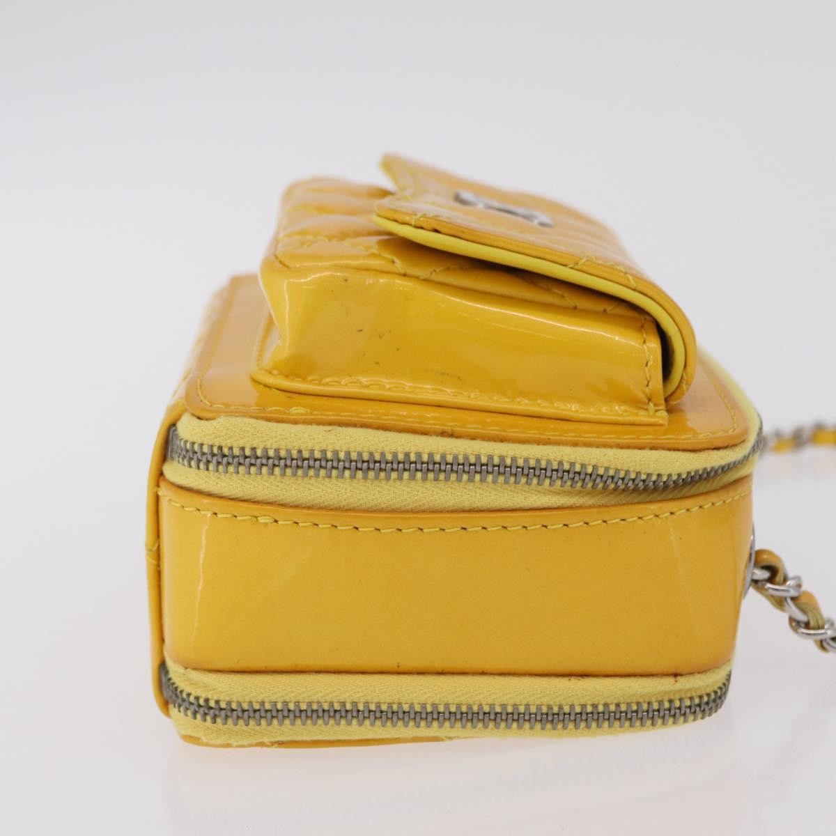 Chanel Pocket Box Camera Case Quilted Patent Yellow Patent_Leather Crossbody Bag Bag (Pre-Owned)