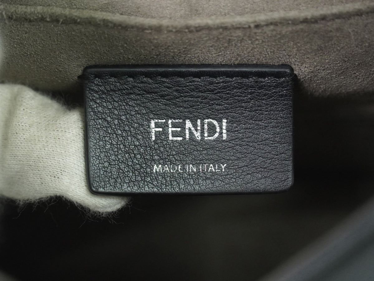 Fendi Kan I F Leather Black Leather Shoulder Bag Bag (Pre-Owned)