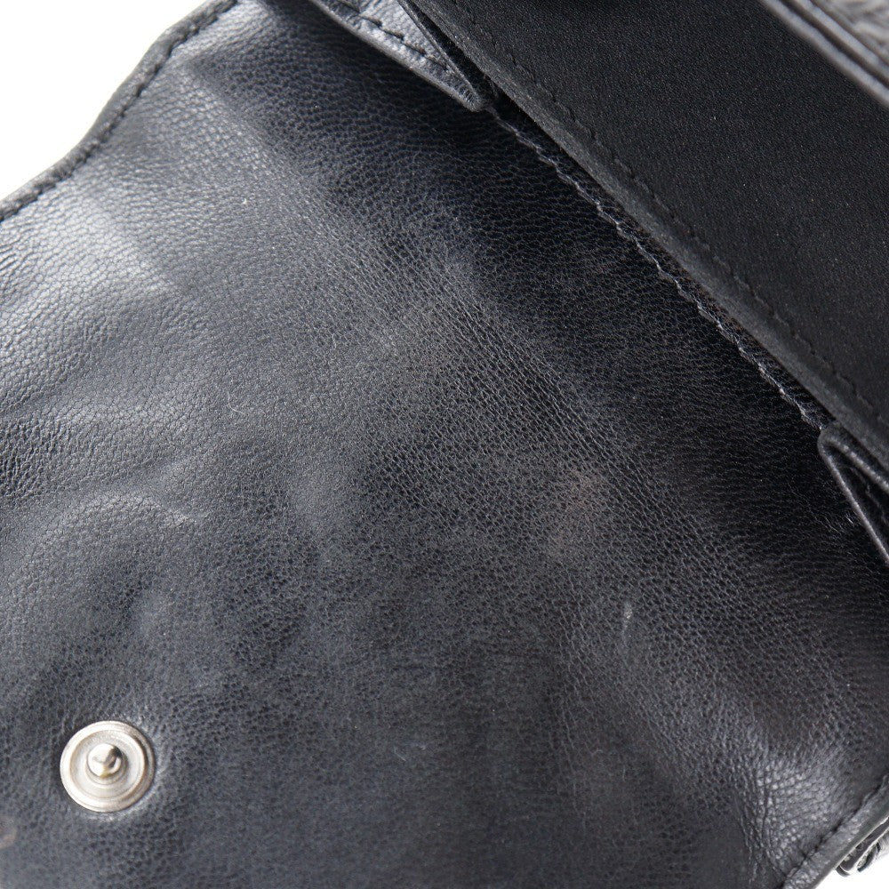 Chanel Bi-Fold Quilted Patent Black Patent_Leather Wallets Accessory (Pre-Owned)