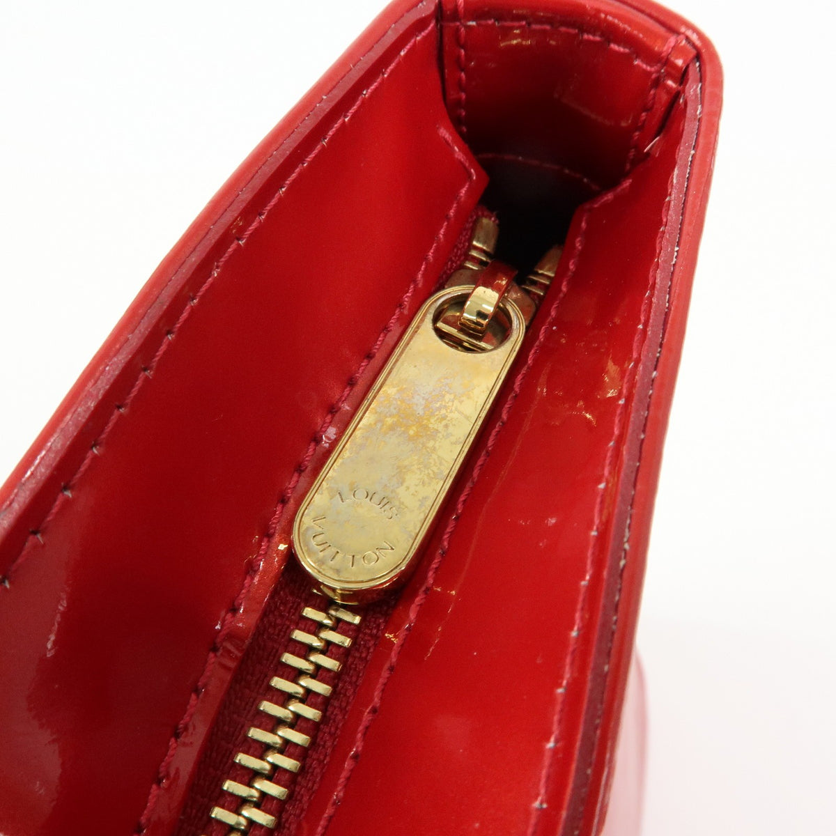 Louis Vuitton Brentwood Monogram Vernis Red Patent_Leather Handbag (Pre-Owned)