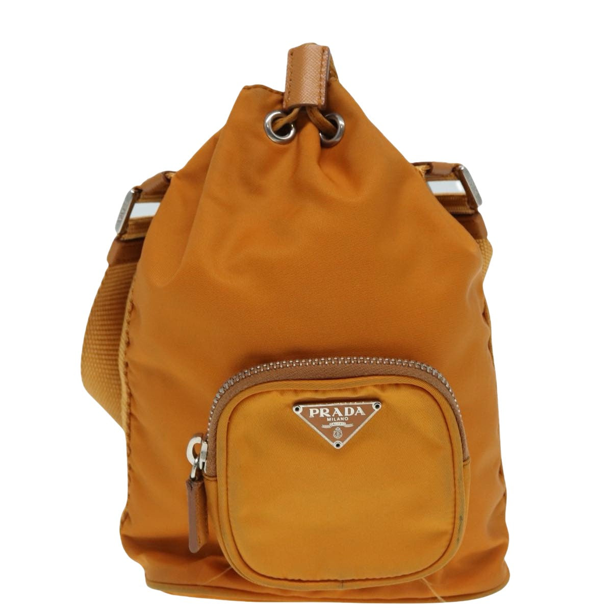 Prada Tessuto Orange Synthetic Clutch Bag (Pre-Owned)