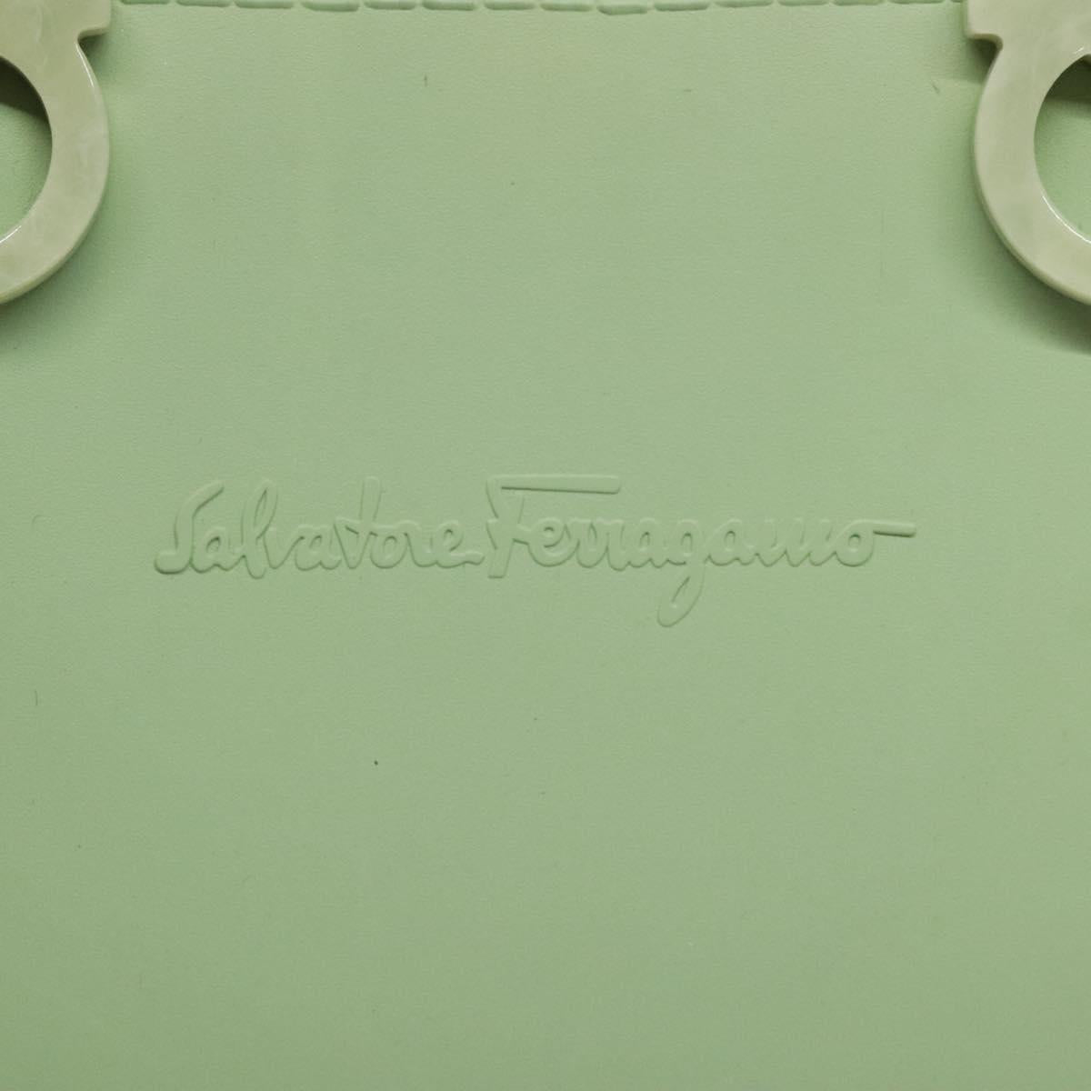 Salvatore Ferragamo Gancini Green Leather Handbag (Pre-Owned)
