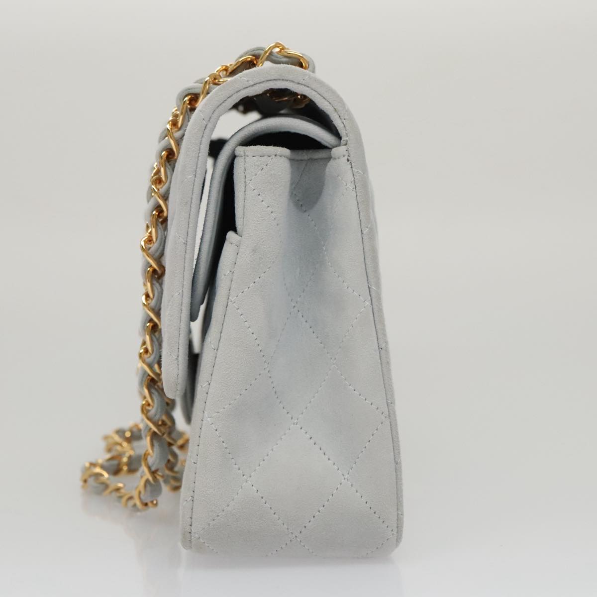 Chanel Timeless 23 Blue Suede Shoulder Bag (Pre-Owned)