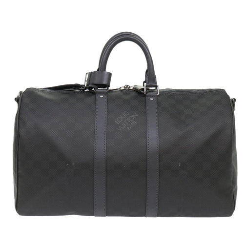 Louis Vuitton Keepall Bandouliere 45 Black Canvas Travel Bag (Pre-Owned)