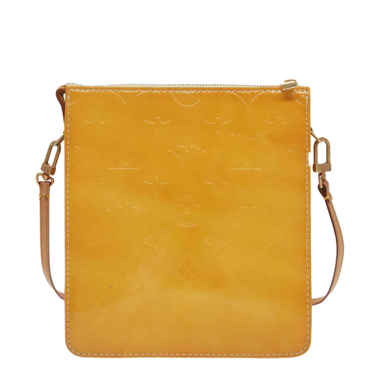 Louis Vuitton Mott Yellow Patent Leather Shoulder Bag (Pre-Owned)