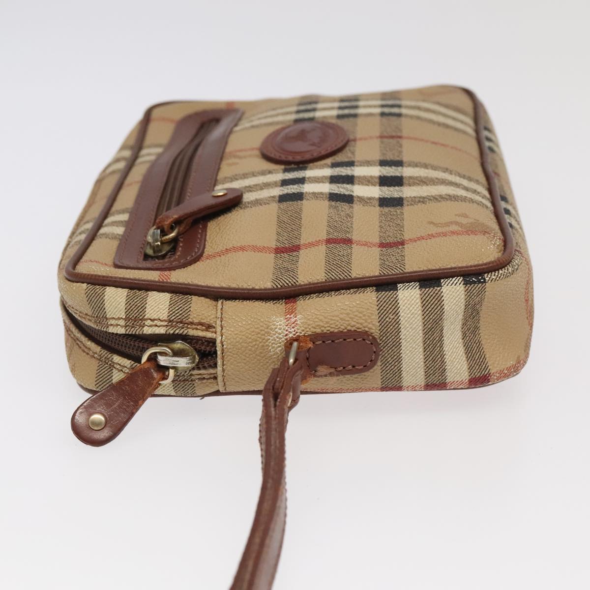 Burberry Nova Check Beige Canvas Clutch Bag (Pre-Owned)