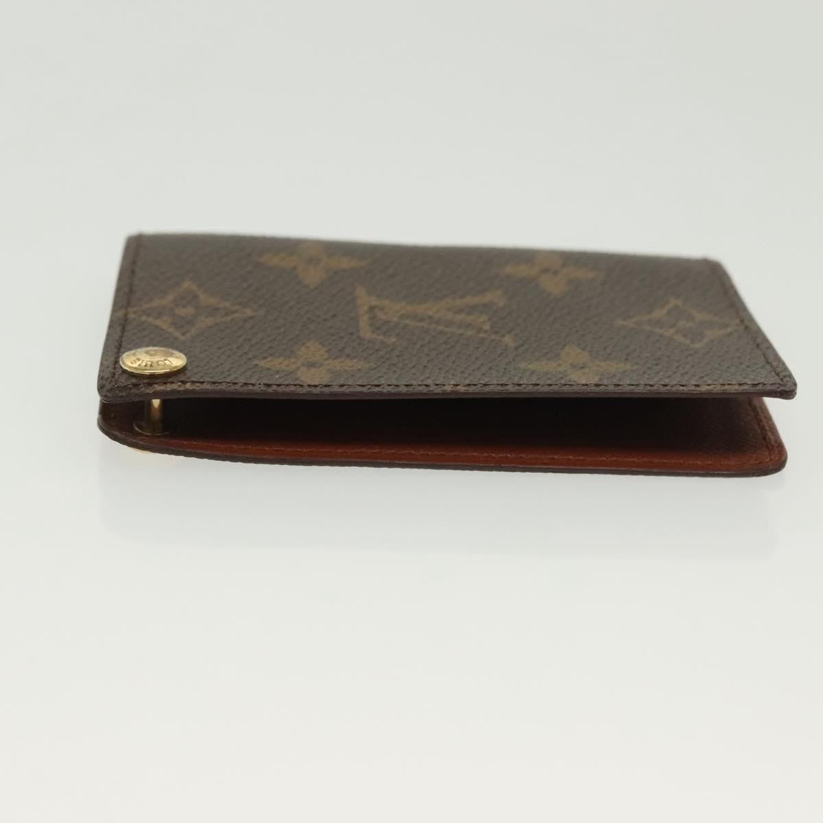 Louis Vuitton Porte Cartes Pression Card Case Monogram Canvas Brown Canvas Card Holders Accessory (Pre-Owned)