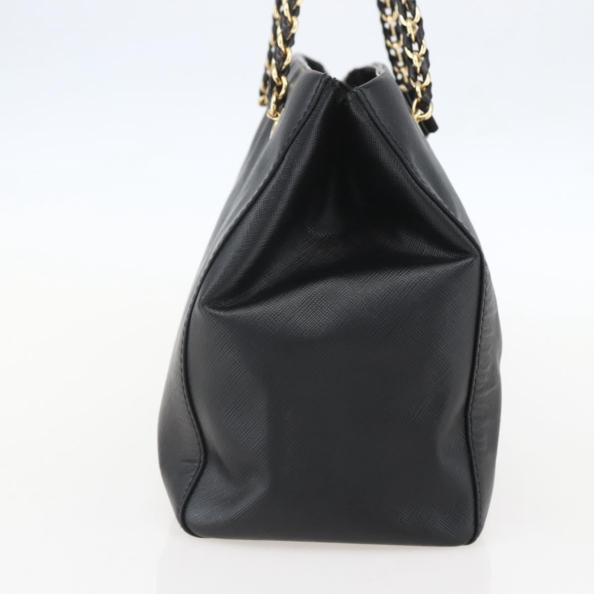 Salvatore Ferragamo Vala Chain Leather Black Leather Shoulder Bag Bag (Pre-Owned)