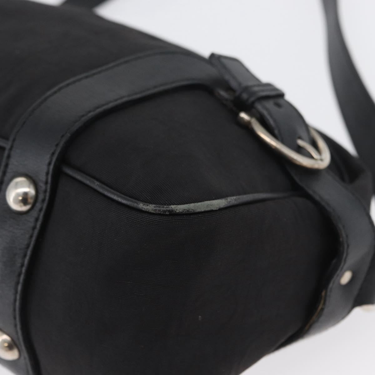 Salvatore Ferragamo Gancini Canvas Black Canvas Shoulder Bag Bag (Pre-Owned)