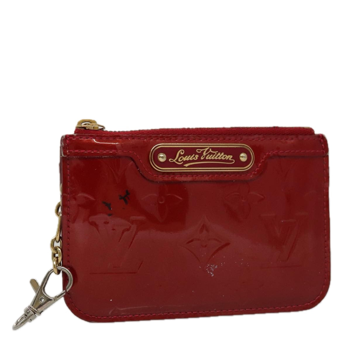 Louis Vuitton Pochette Clés Red Patent Leather Wallet  (Pre-Owned)