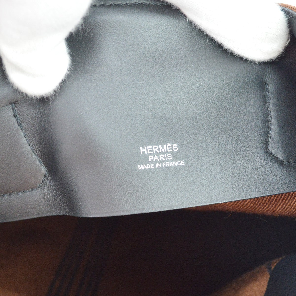 Hermes Calicut Cabas Ribbed Canvas With Leather Brown Canvas Tote Bag Bag (Pre-Owned)